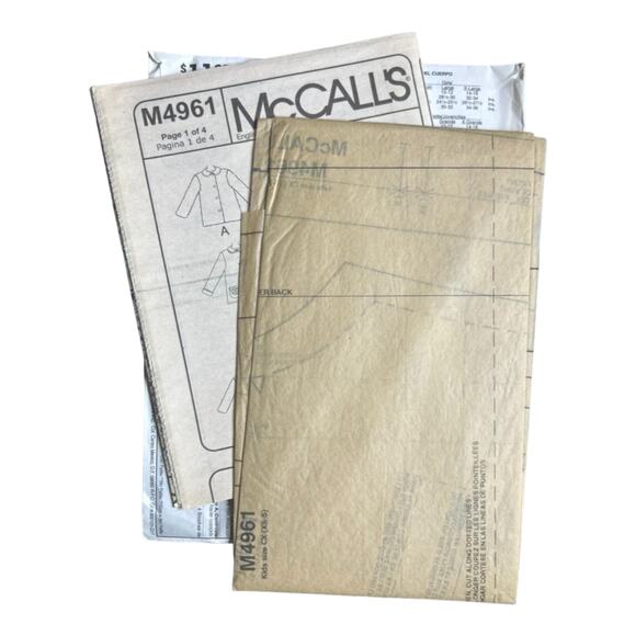 McCall's M4961 Children's Unlined Coats and Hats Pattern - Extra Small/Small - Picture 5 of 5